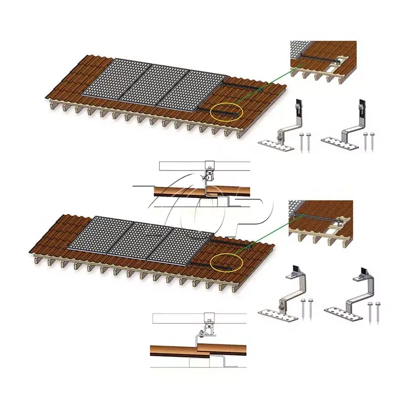 Solar bracket para sa bubong ng tile
